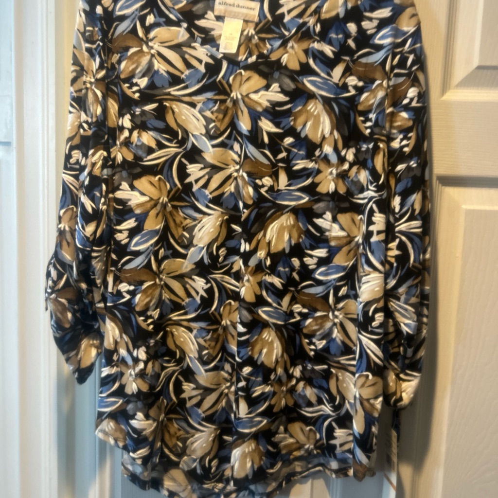 Nwt Sz 3x Alfred Dunner Business As Us Blue Floral Top